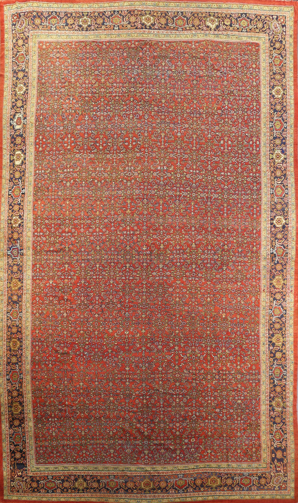 Pre-1900 Antique Vegetable Dye Sultanabad Persian Rug 15x22