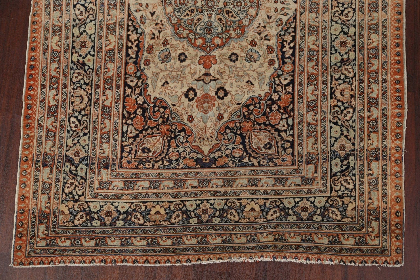 Pre-1900 Antique Tabriz Haj Jalili Vegetable Dye Persian Rug 4x6