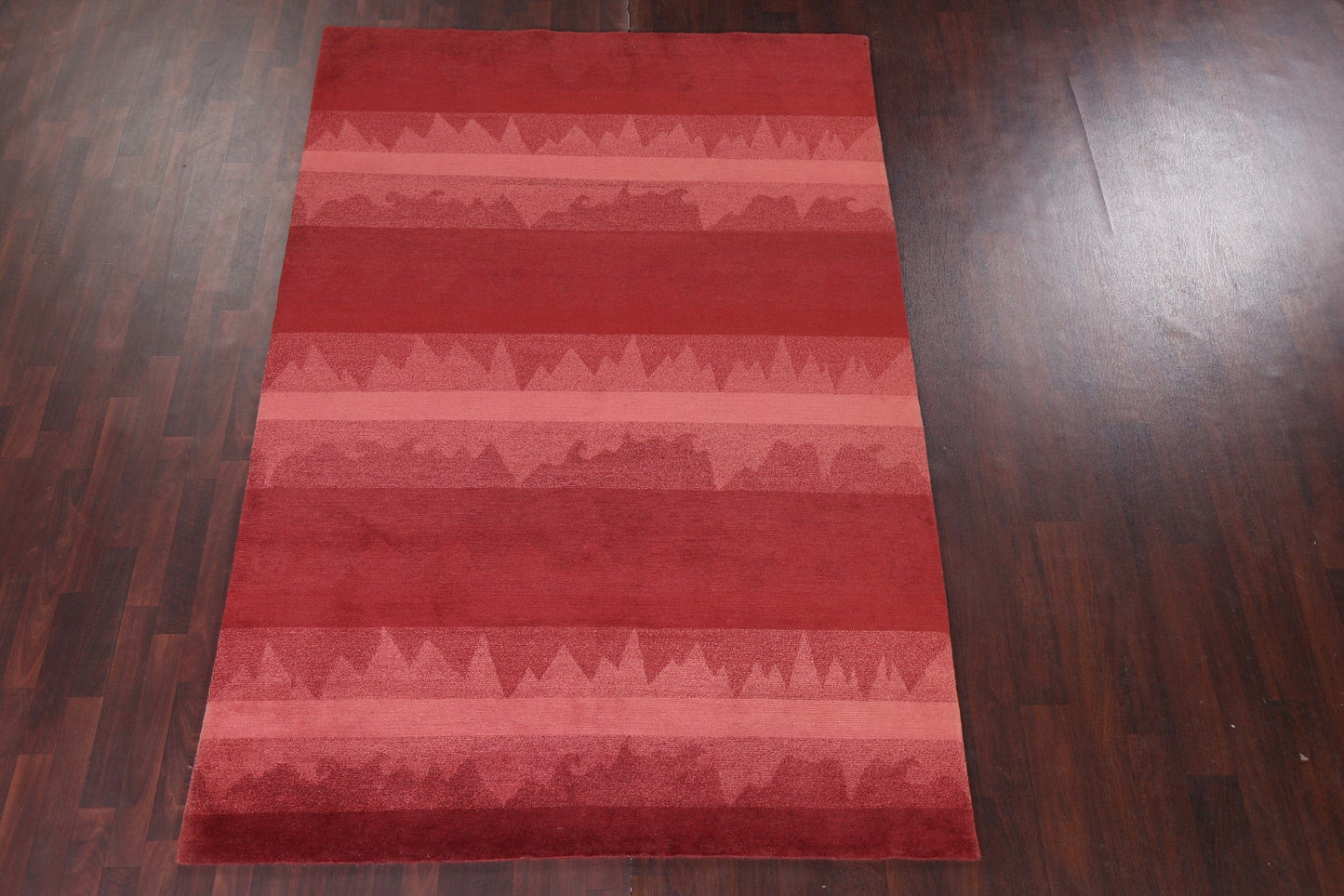 Red Handmade Nepalese Wool Area Rug 6x9