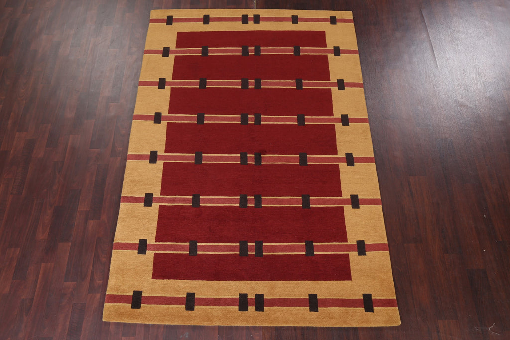 Red Nepalese Modern Area Rug 6x9