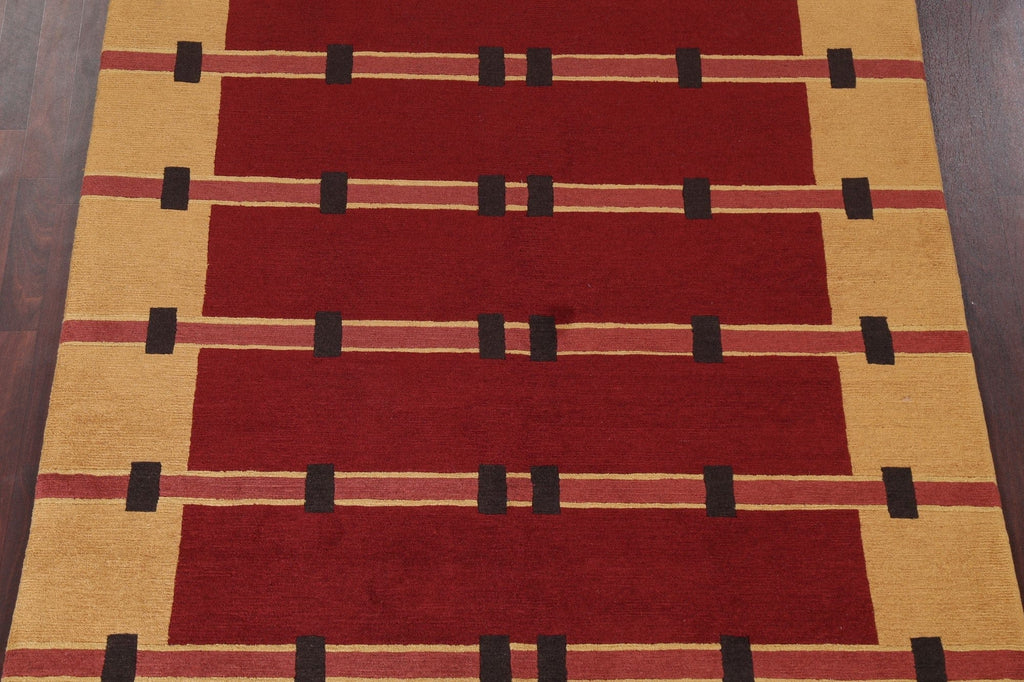 Red Nepalese Modern Area Rug 6x9