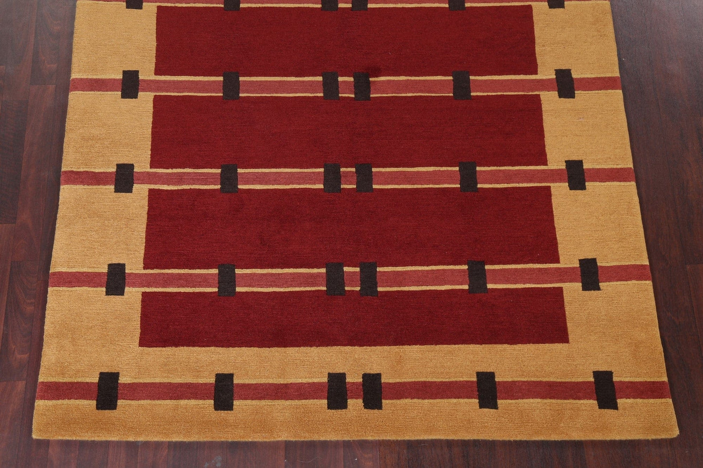 Red Nepalese Modern Area Rug 6x9