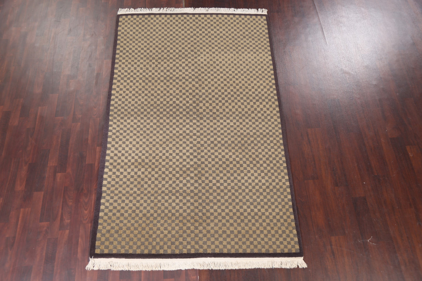 Checkered Nepalese Wool Area Rug 6x9