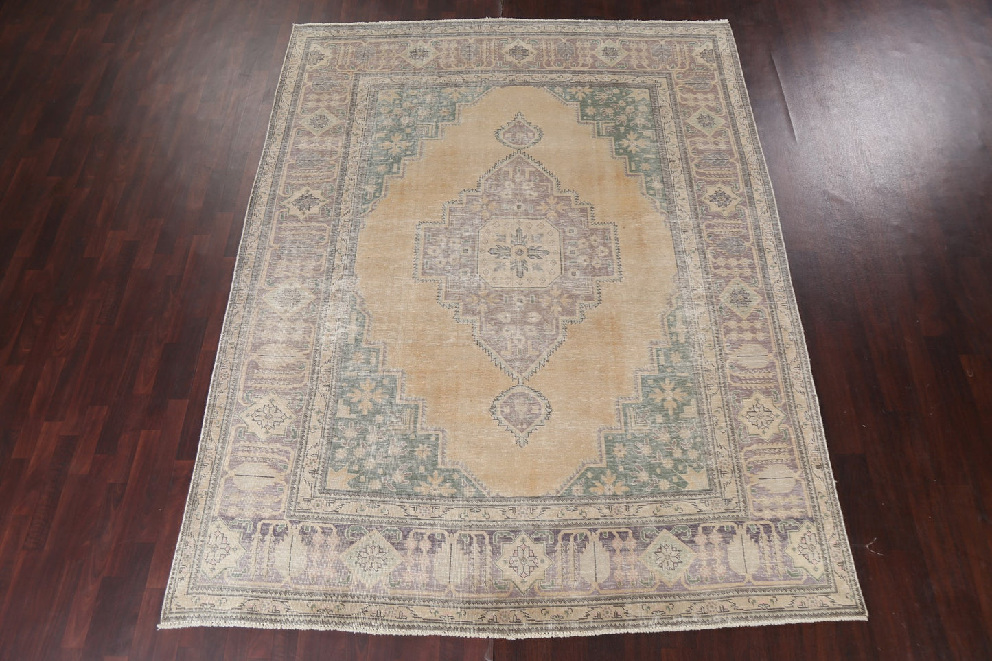 Distressed Vintage Tabriz Persian Area Rug 8x11