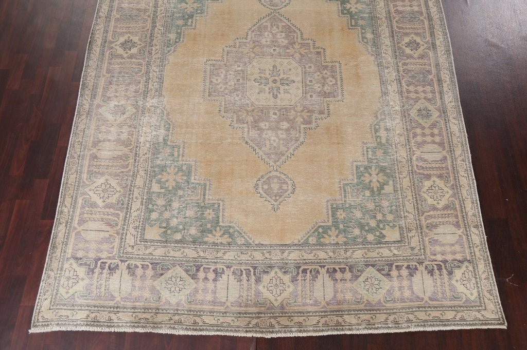 Distressed Vintage Tabriz Persian Area Rug 8x11