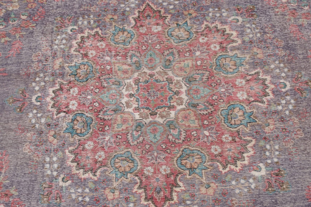 Vintage Distressed Tabriz Persian Area Rug 10x13