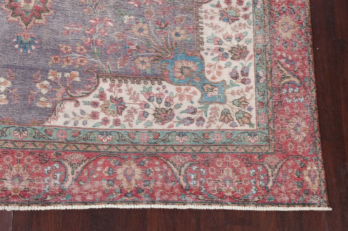 Vintage Distressed Tabriz Persian Area Rug 10x13