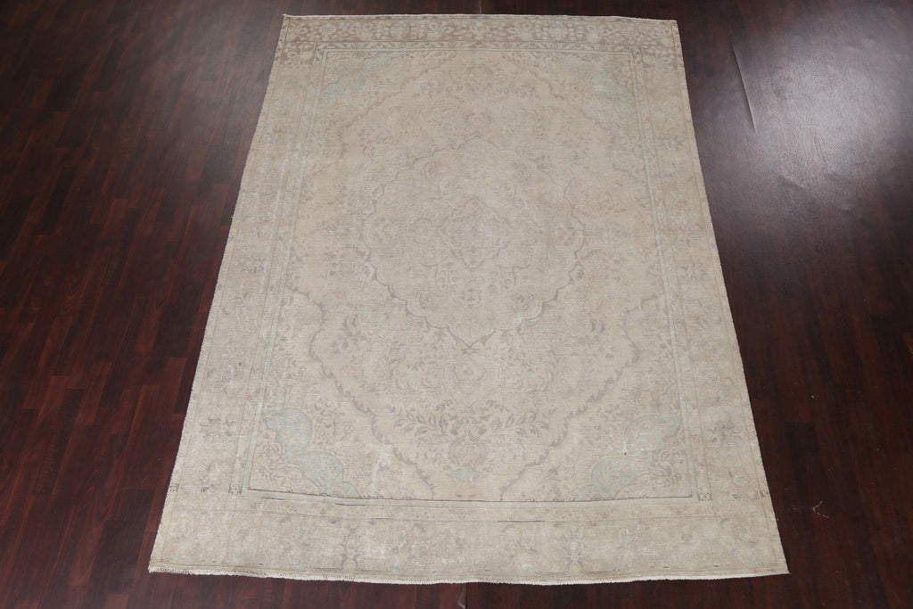 Muted Distressed Tabriz Persian Area Rug 8x11