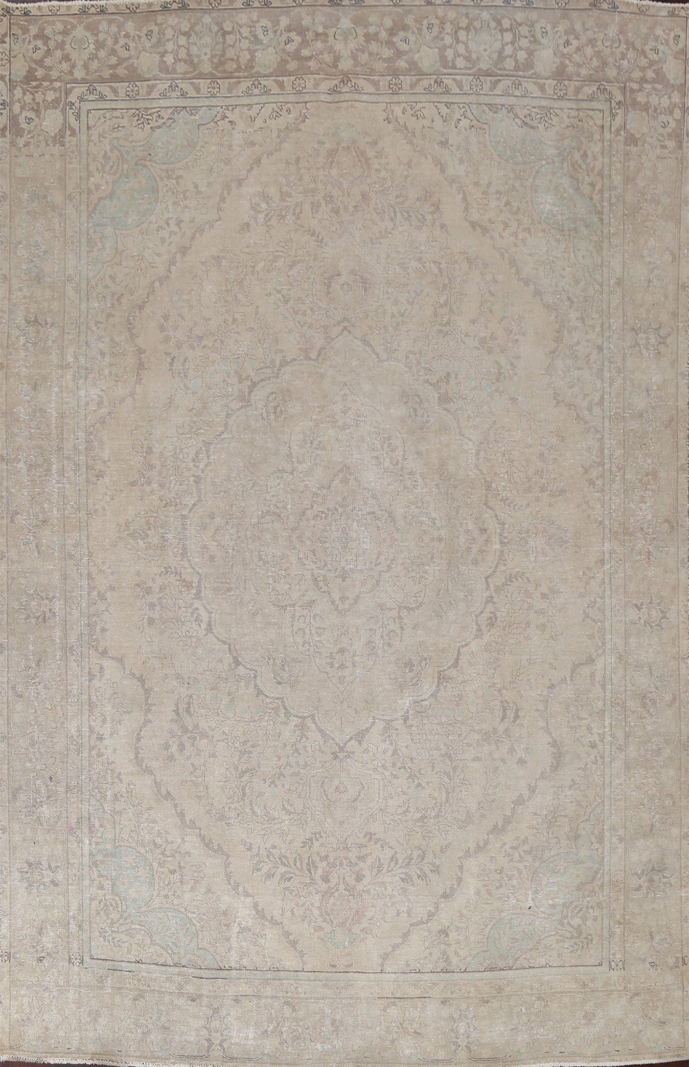 Muted Distressed Tabriz Persian Area Rug 8x11