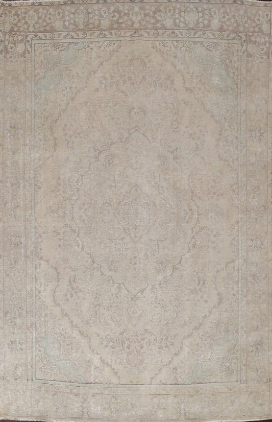 Muted Distressed Tabriz Persian Area Rug 8x11