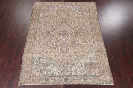 Vintage Geometric Heriz Persian Area Rug 8x11