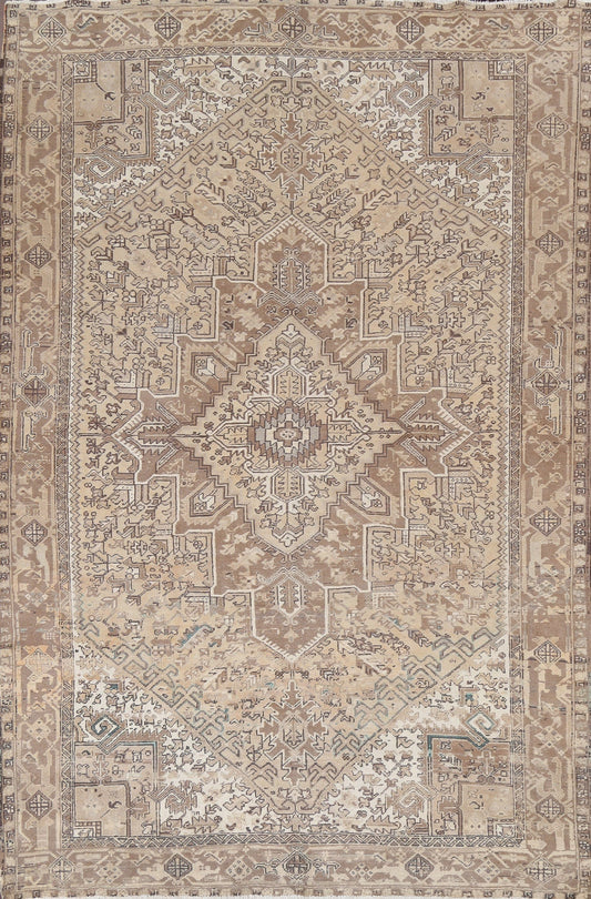 Vintage Geometric Heriz Persian Area Rug 8x11