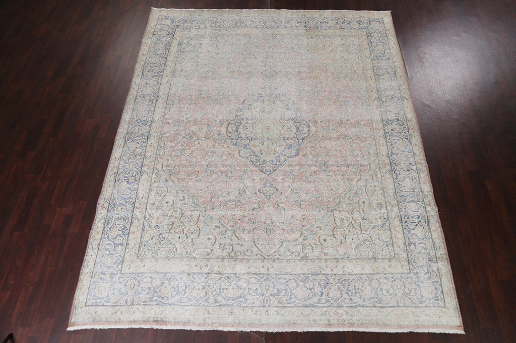 Muted Distressed Kerman Persian Area Rug 10x12