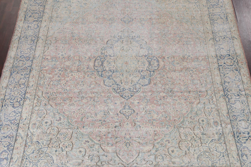 Muted Distressed Kerman Persian Area Rug 10x12