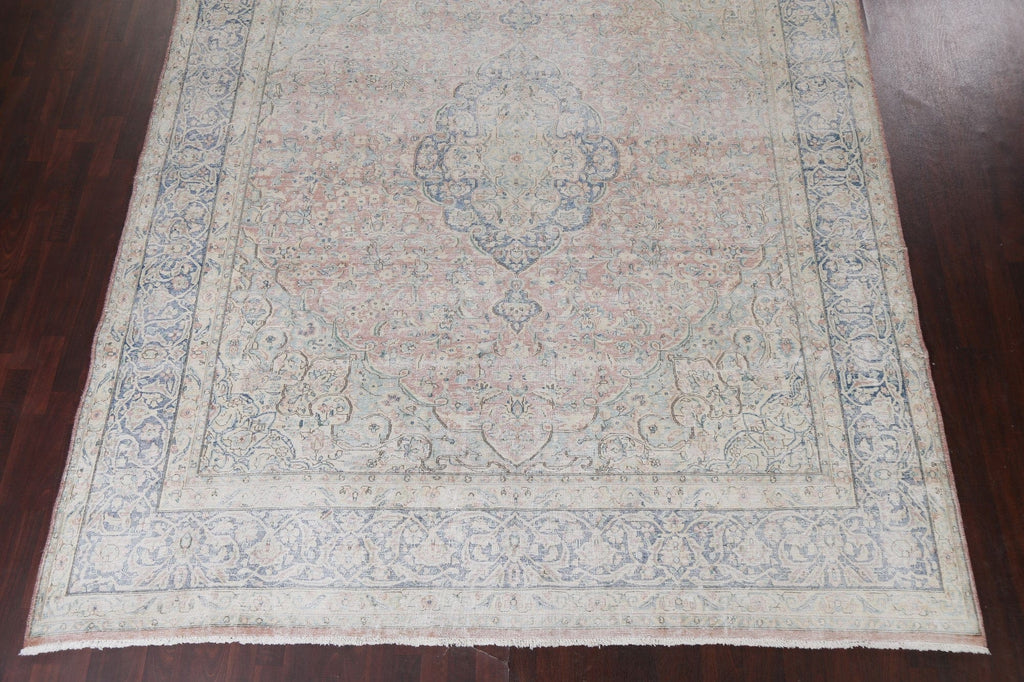 Muted Distressed Kerman Persian Area Rug 10x12