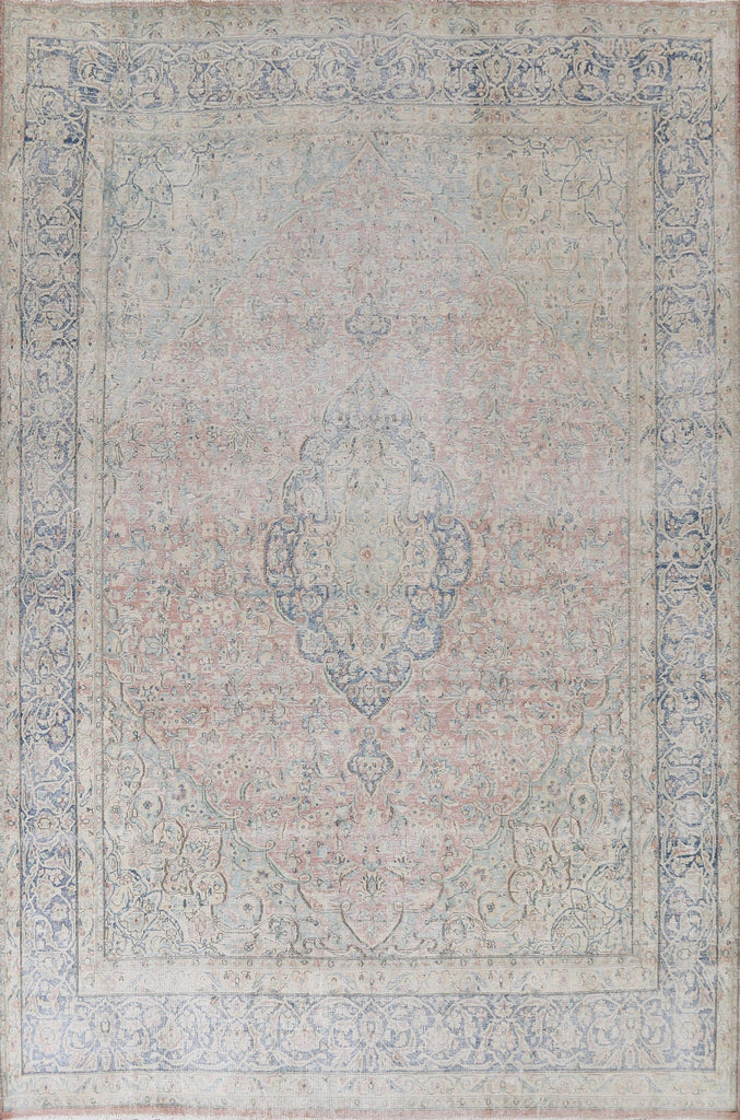 Muted Distressed Kerman Persian Area Rug 10x12