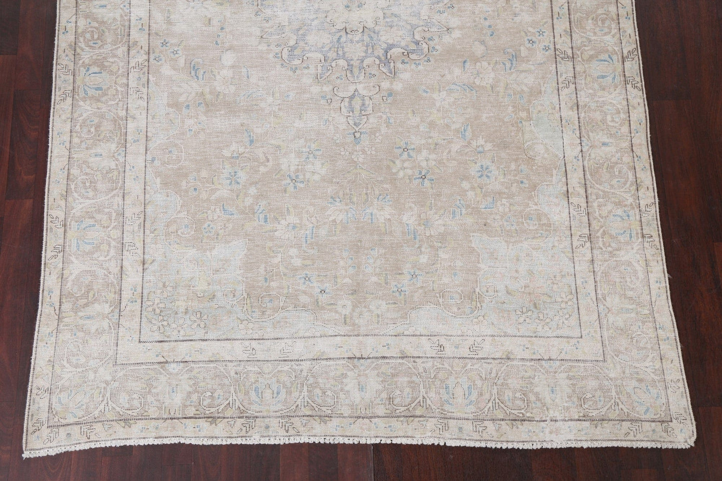 Muted Distressed Kerman Persian Area Rug 6x10