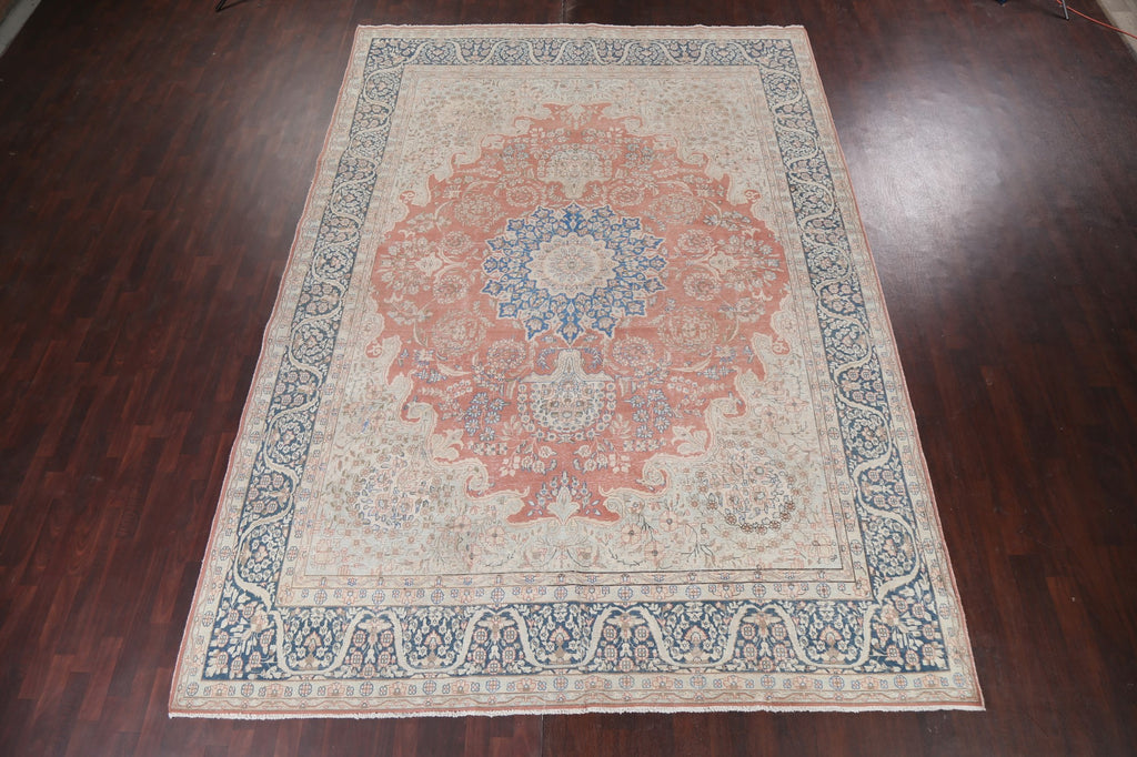 Vintage Distressed Kerman Persian Area Rug 10x13