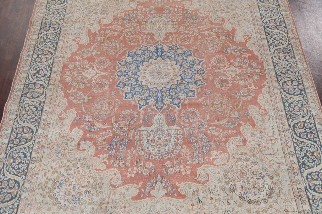 Vintage Distressed Kerman Persian Area Rug 10x13