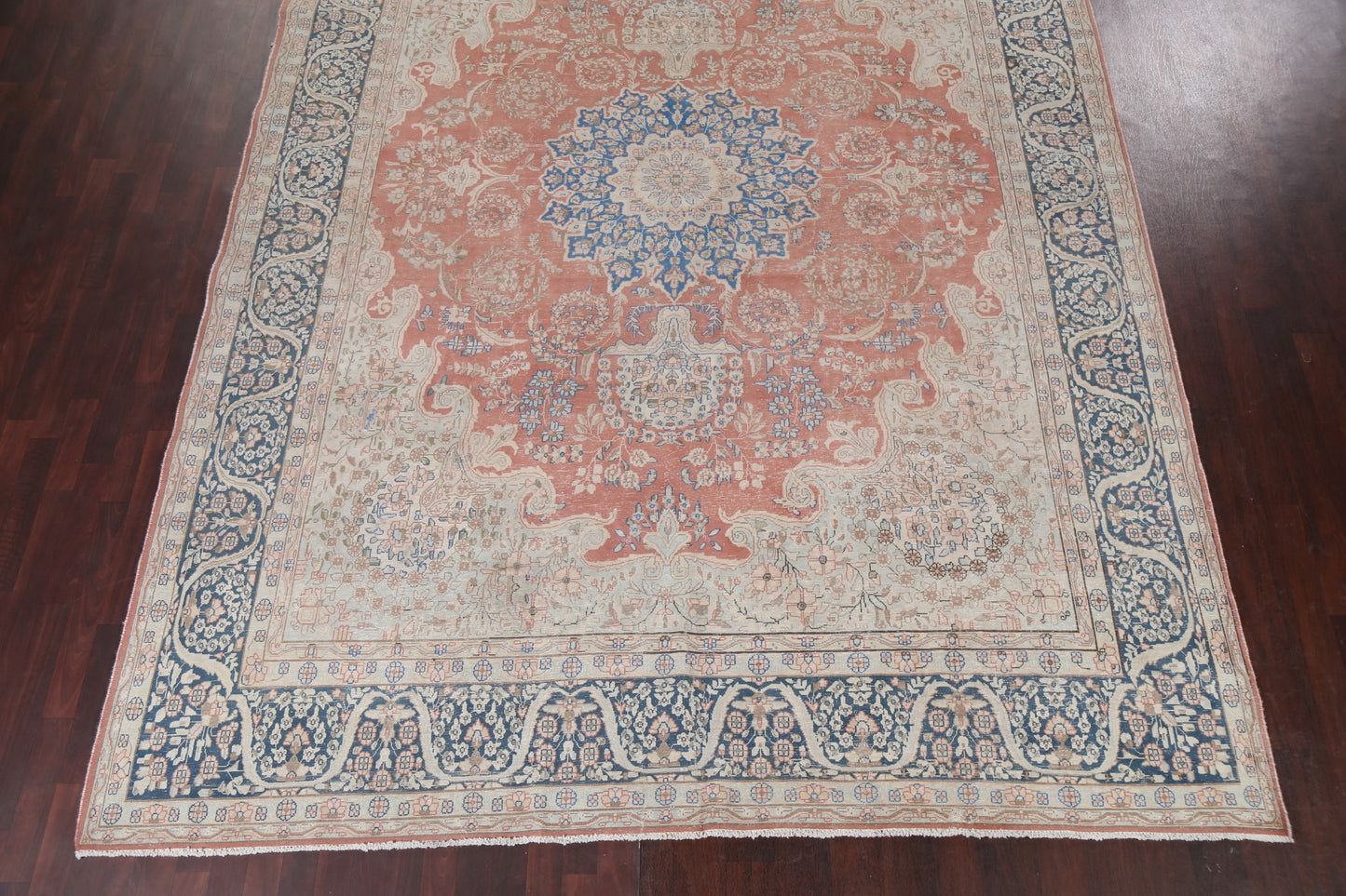 Vintage Distressed Kerman Persian Area Rug 10x13