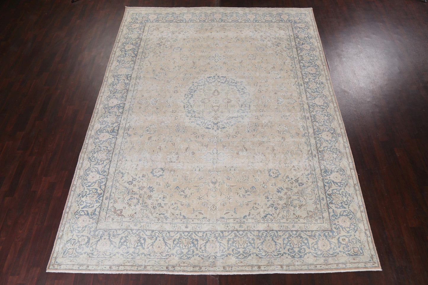 Vintage Distressed Kerman Persian Area Rug 10x13