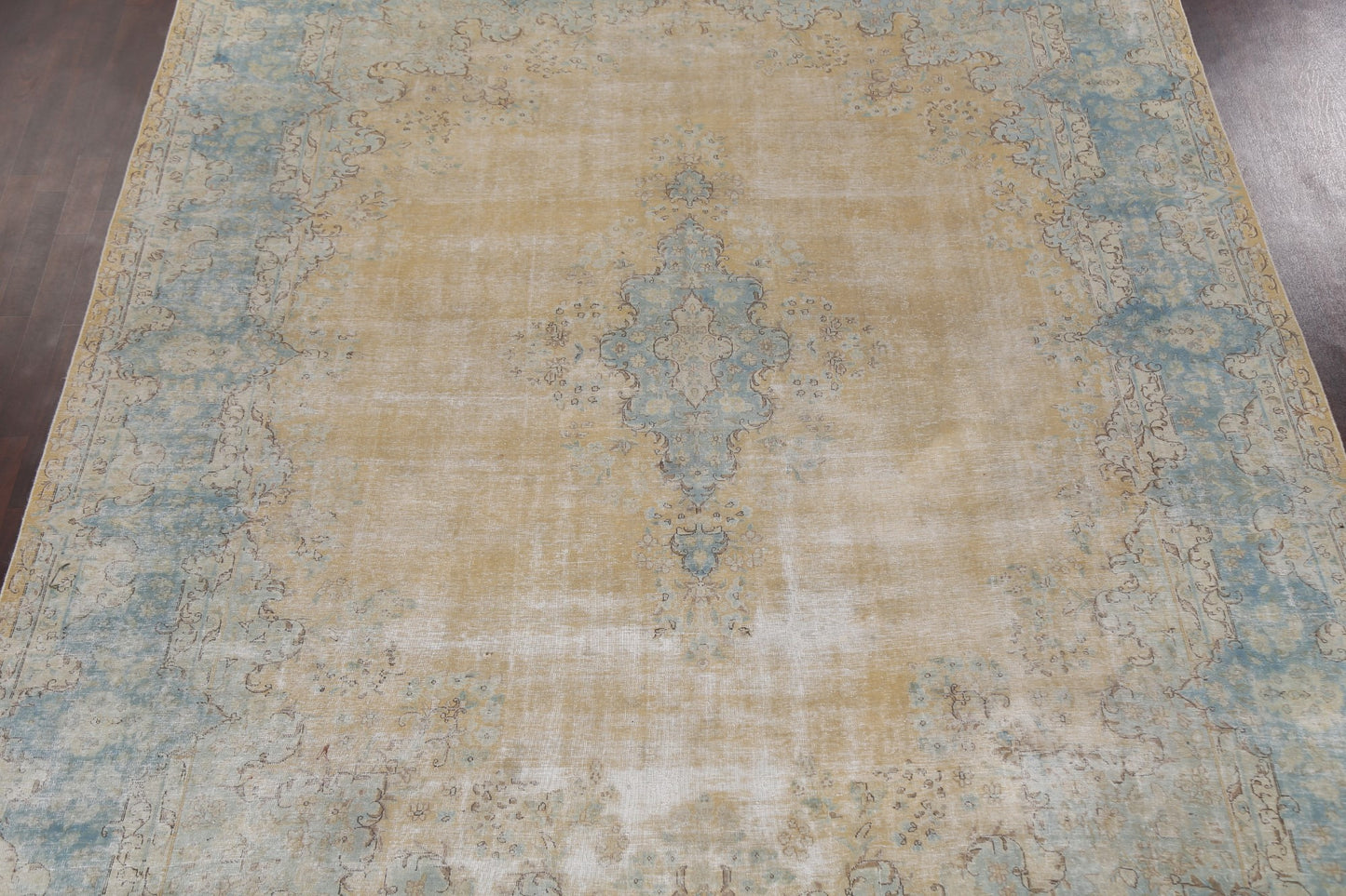 Wool Distressed Kerman Persian Area Rug 10x13