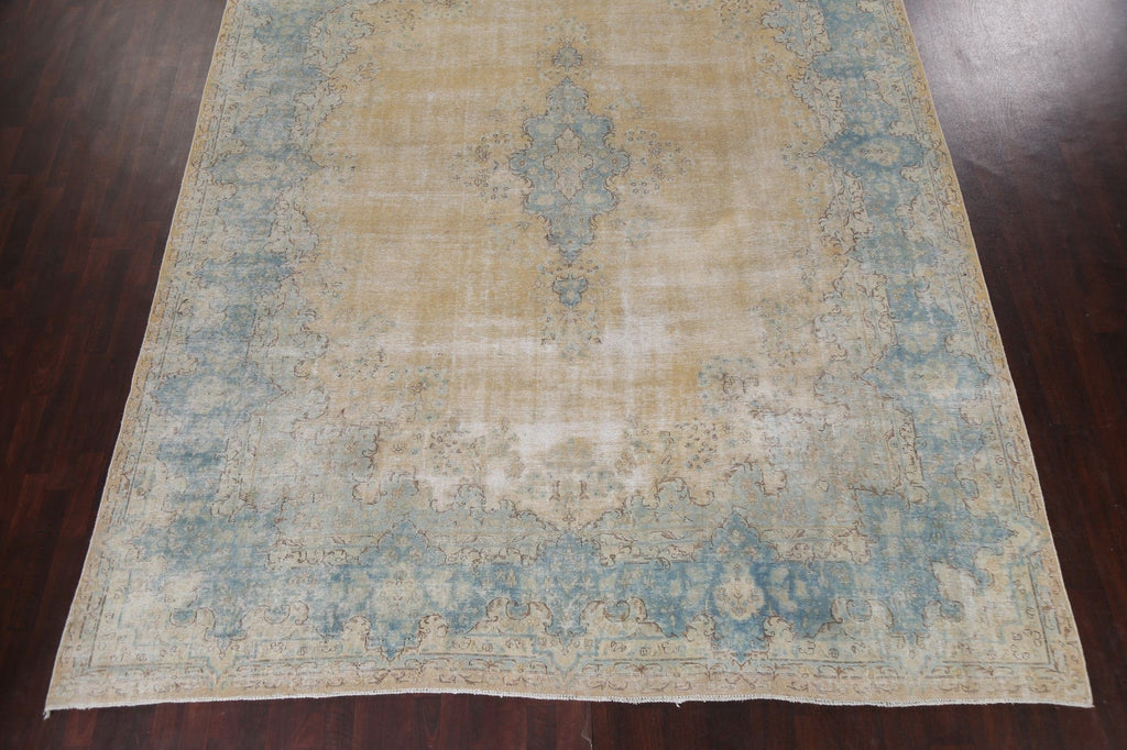 Wool Distressed Kerman Persian Area Rug 10x13