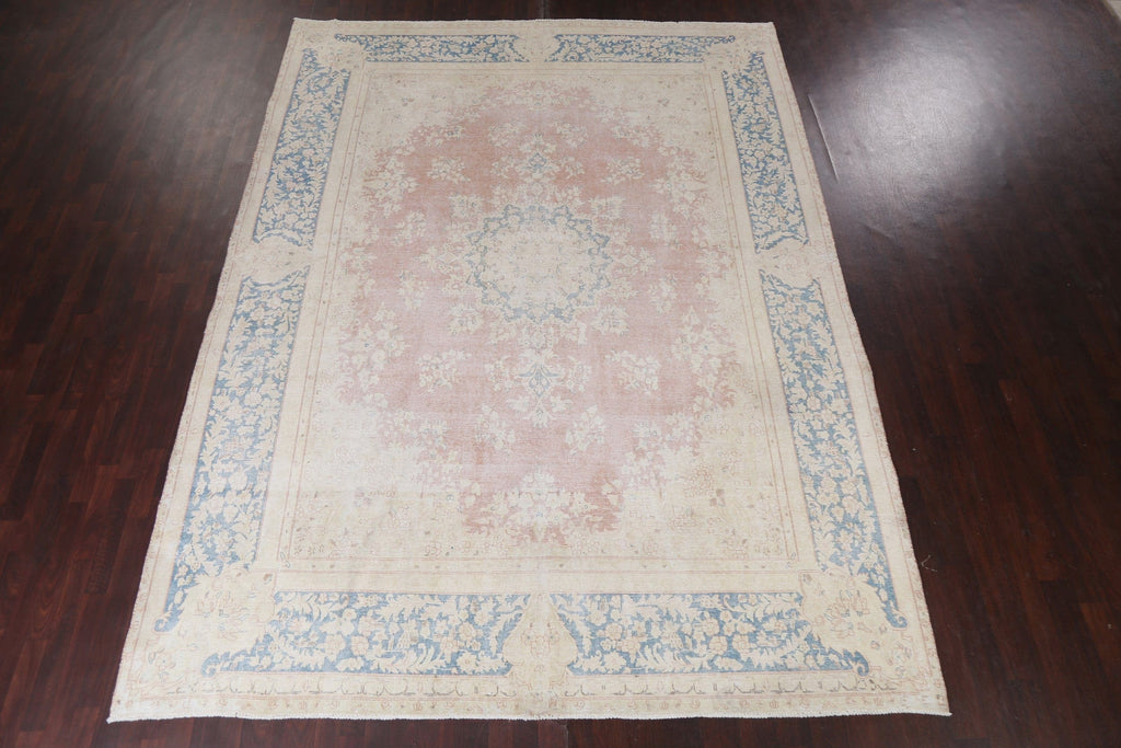 Vintage Distressed Kerman Persian Area Rug 10x13