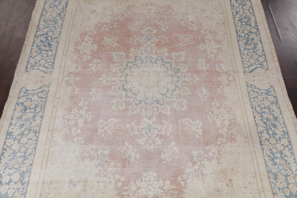 Vintage Distressed Kerman Persian Area Rug 10x13