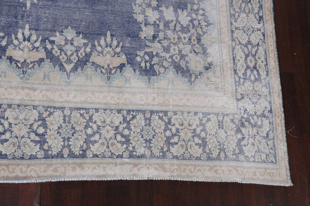 Distressed Blue Kerman Persian Area Rug 9x12