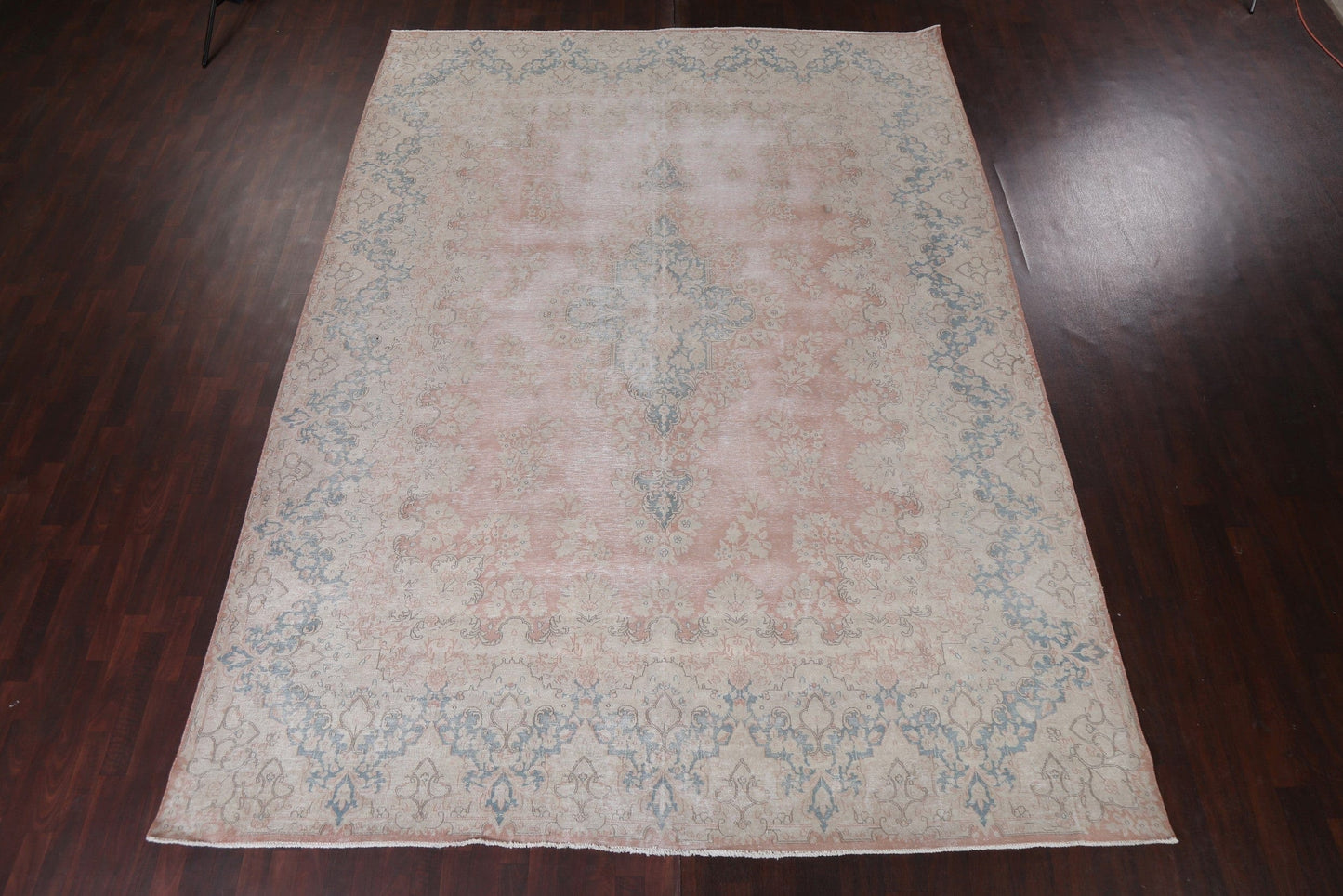 Distressed Vintage Kerman Persian Area Rug 10x13