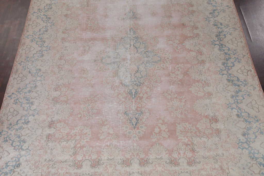 Distressed Vintage Kerman Persian Area Rug 10x13