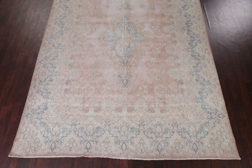 Distressed Vintage Kerman Persian Area Rug 10x13