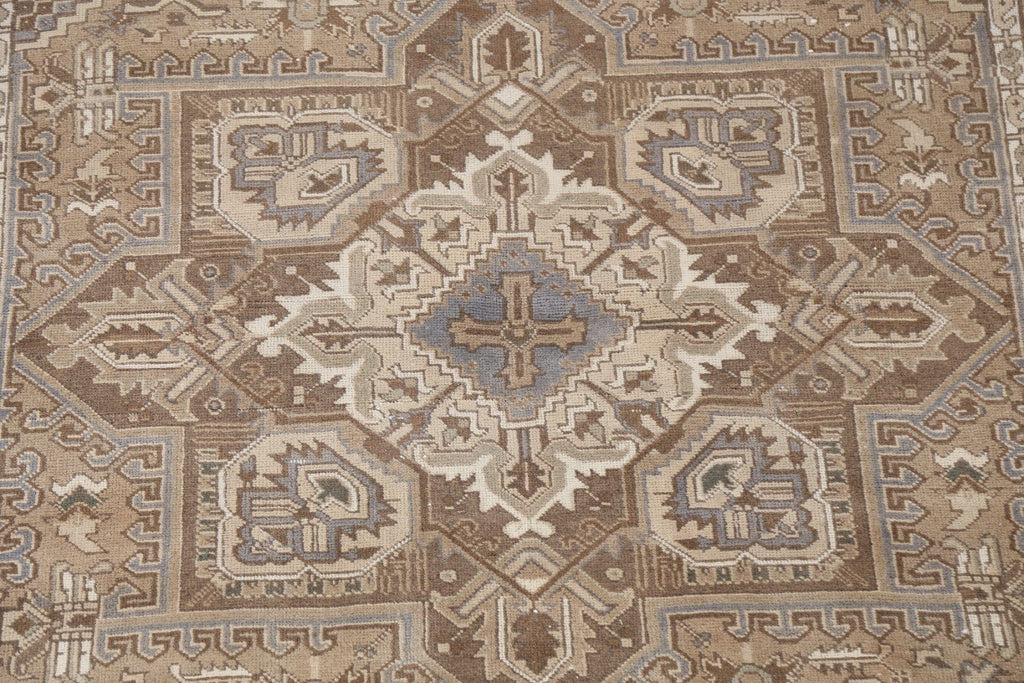 Wool Geometric Heriz Persian Area Rug 7x9