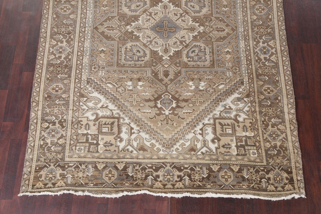 Wool Geometric Heriz Persian Area Rug 7x9