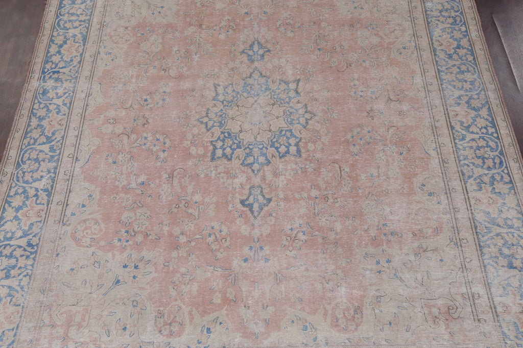 Vintage Distressed Kerman Persian Area Rug 10x13