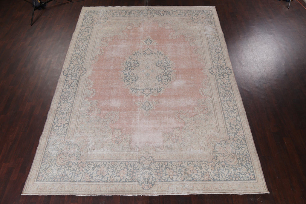 Vintage Distressed Kerman Persian Area Rug 10x13