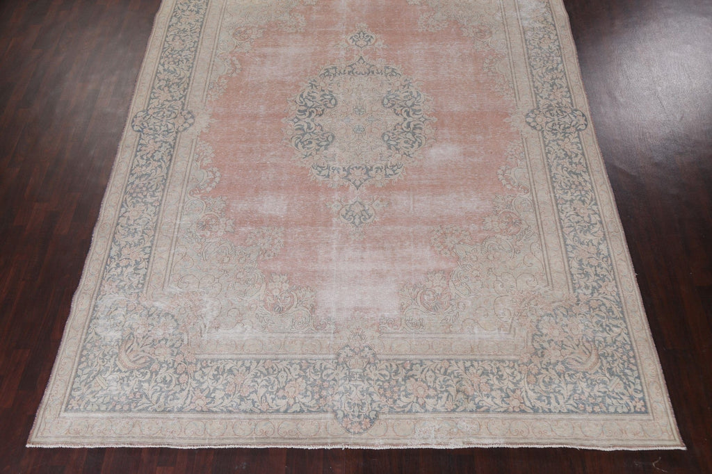 Vintage Distressed Kerman Persian Area Rug 10x13