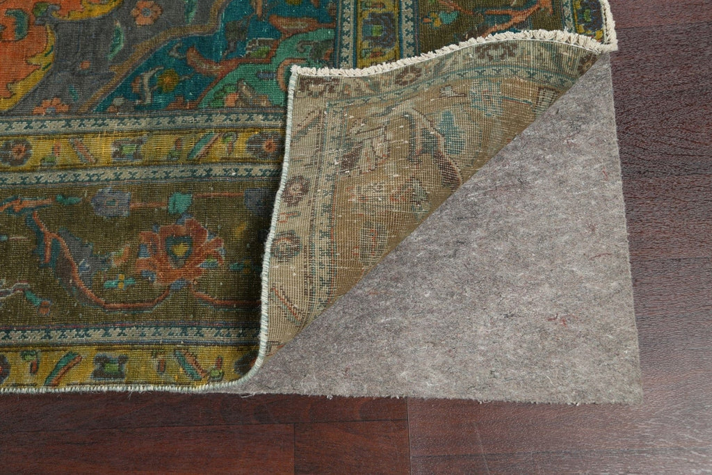 Distressed Over-Dye Tabriz Persian Area Rug 10x13