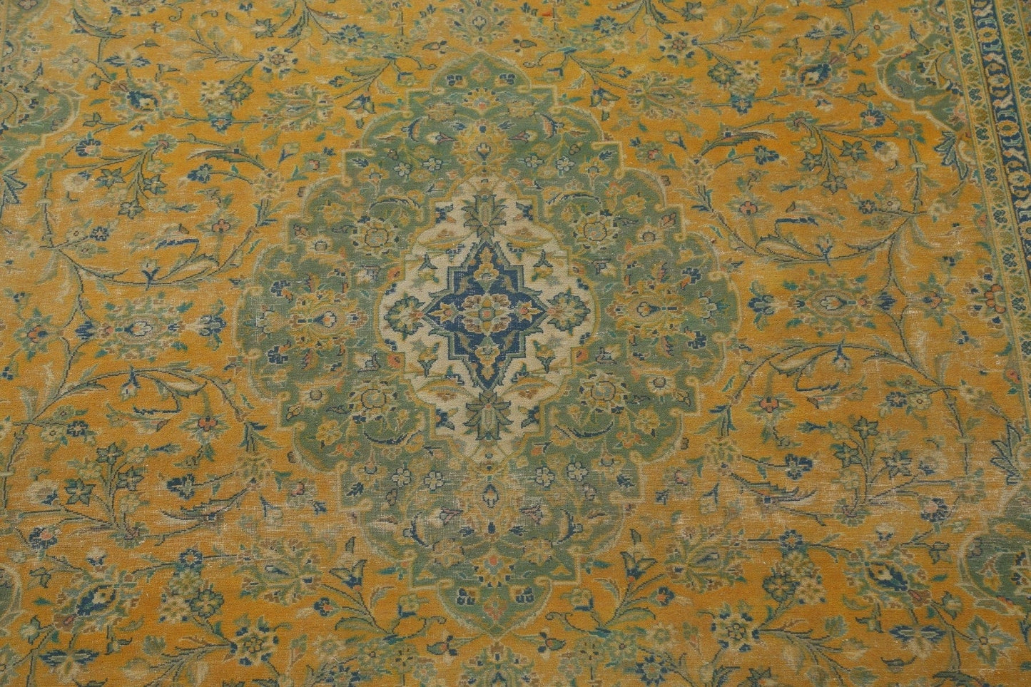 Distressed Over-Dye Kashan Persian Large Rug 10x16