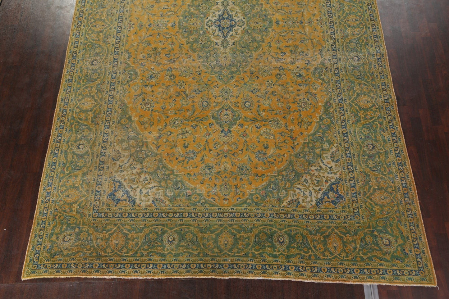 Distressed Over-Dye Kashan Persian Large Rug 10x16