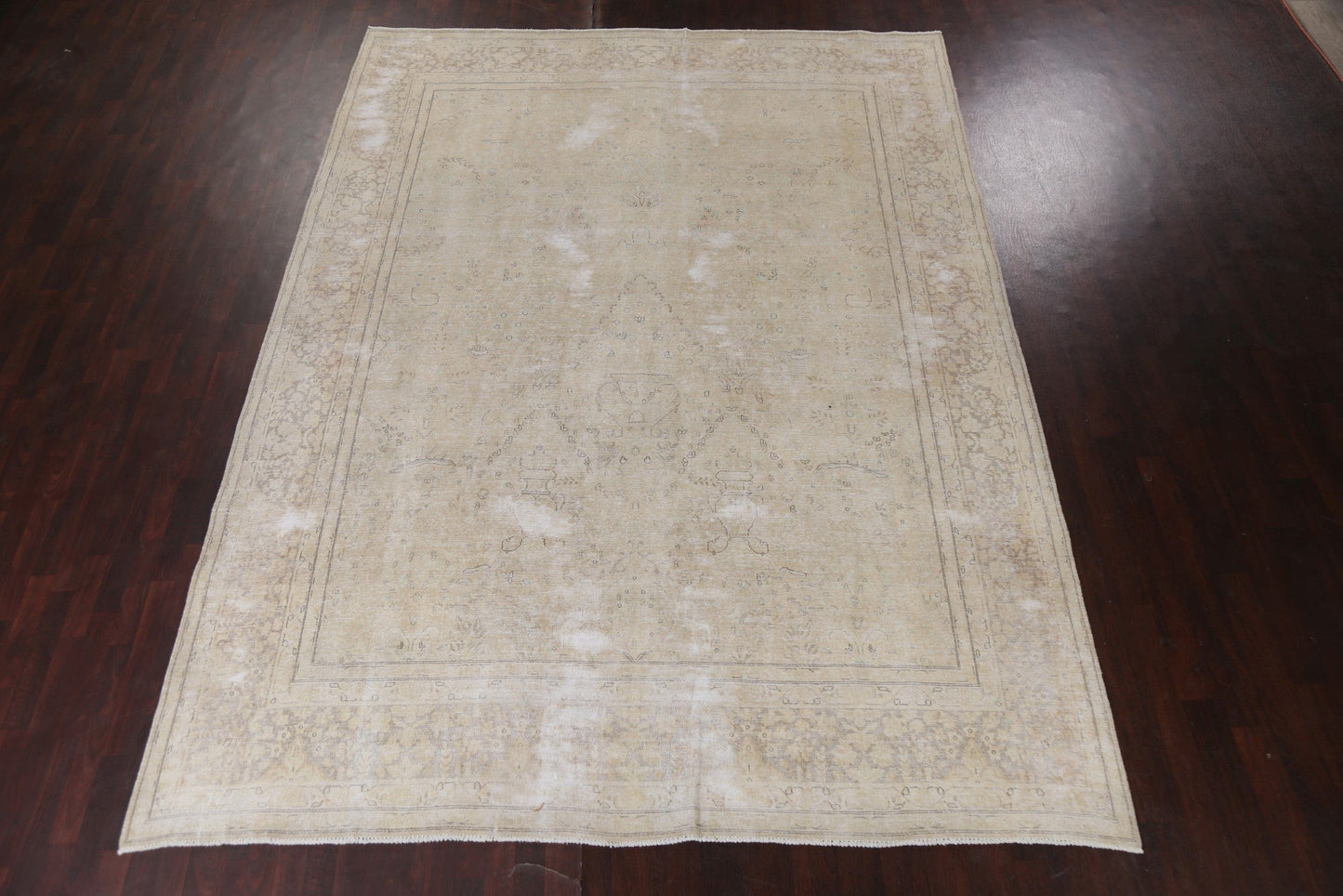 Muted Distressed Kerman Persian Area Rug 10x13