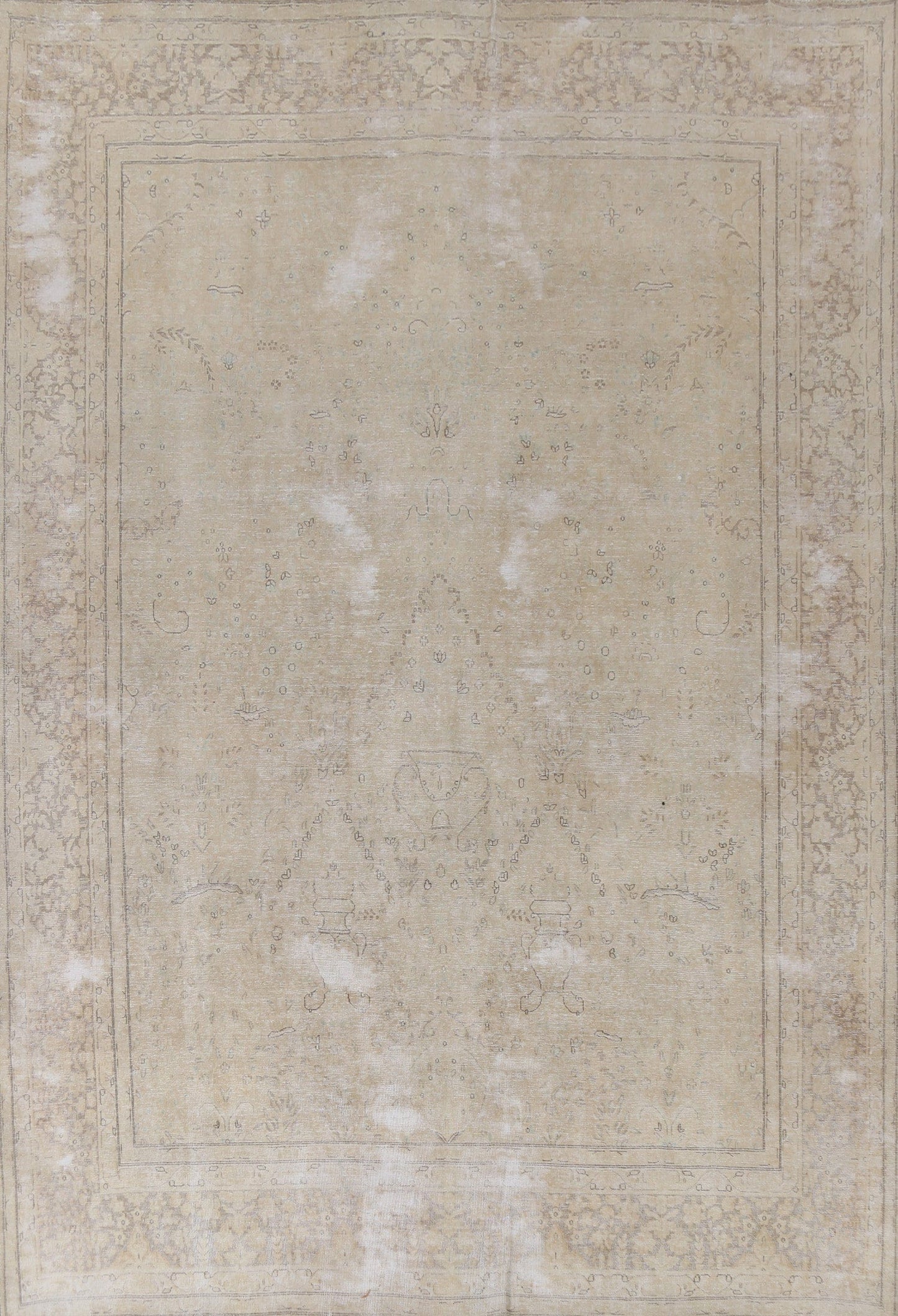 Muted Distressed Kerman Persian Area Rug 10x13