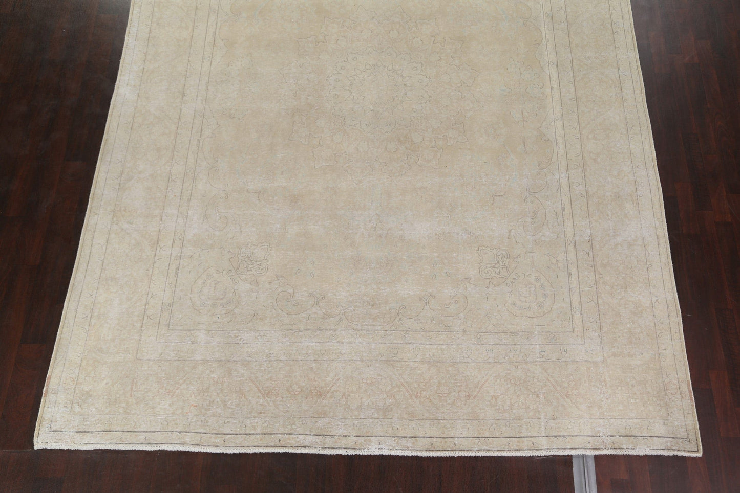 Muted Distressed Kerman Persian Area Rug 10x13