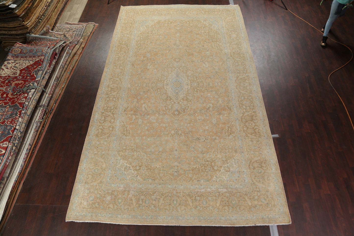 Traditional Vegetable Dye Kerman Persian Area Rug 10x17