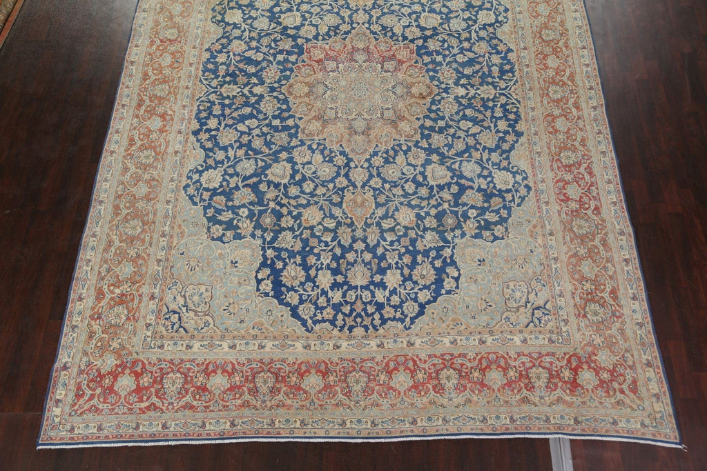 Vintage Blue Kerman Persian Area Rug 10x14