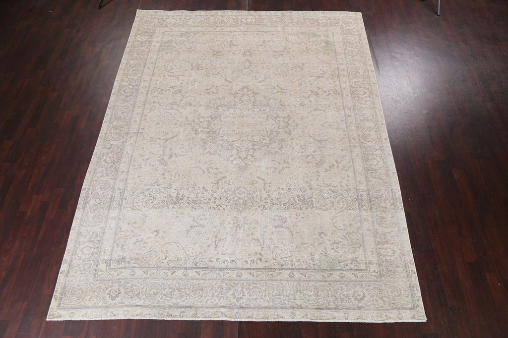 Muted Distressed Tabriz Persian Area Rug 10x13