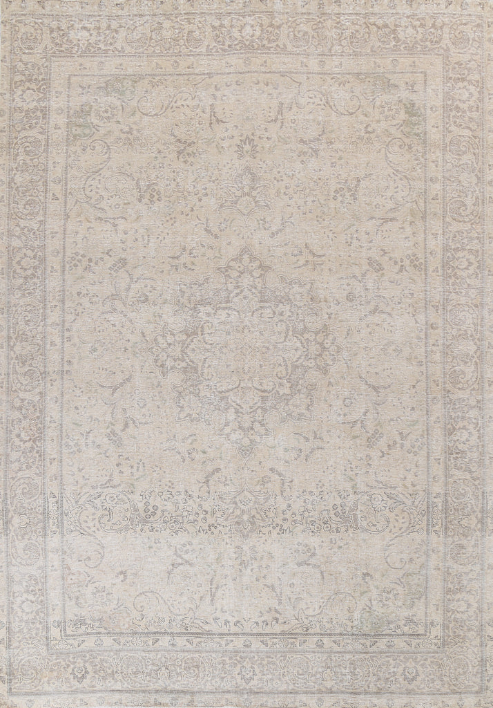 Muted Distressed Tabriz Persian Area Rug 10x13