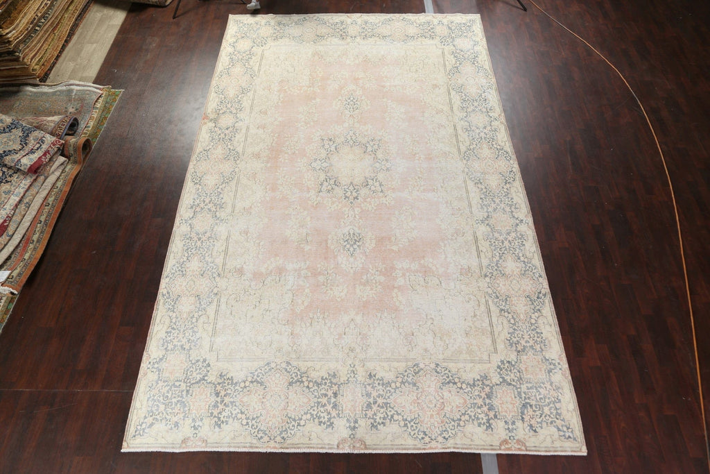 Vintage Distressed Kerman Persian Area Rug 10x16