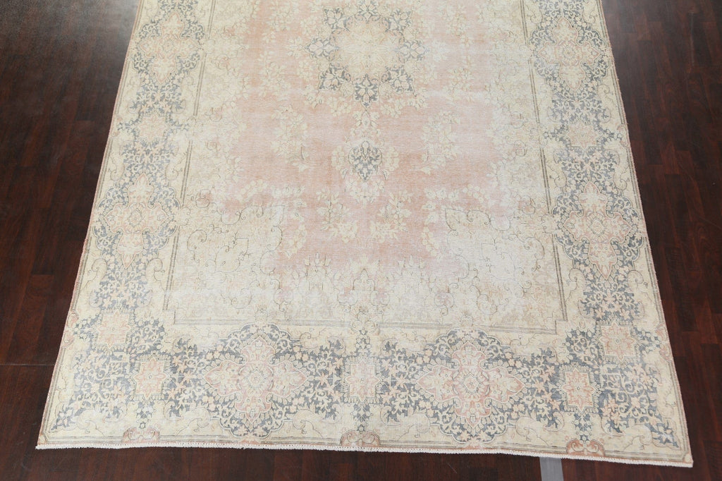 Vintage Distressed Kerman Persian Area Rug 10x16